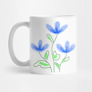 Blue floral watercolor art Mug